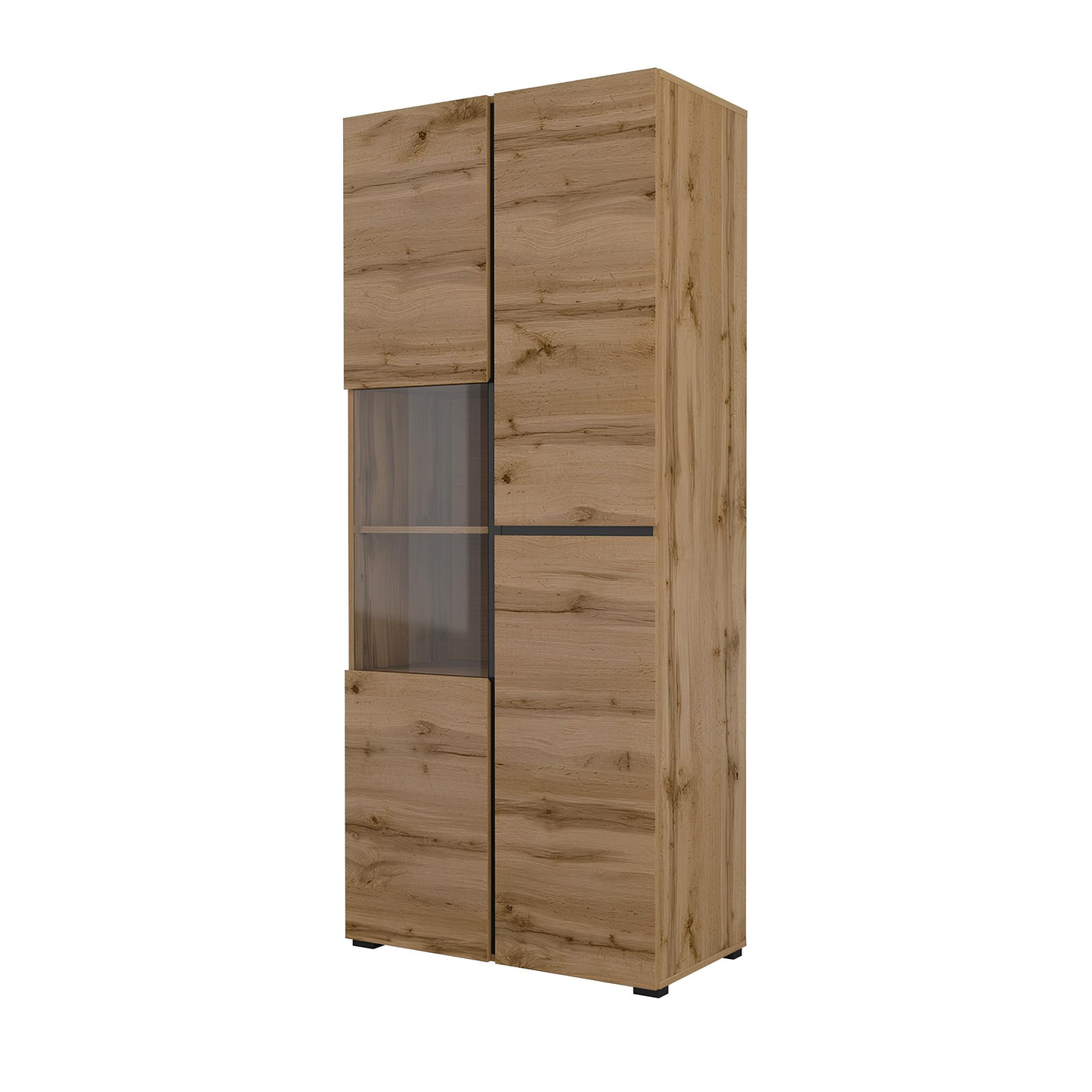 Vitrīnas skapis Krosit kolekcija 79/183/40 cm Votan ozols - N1 Home