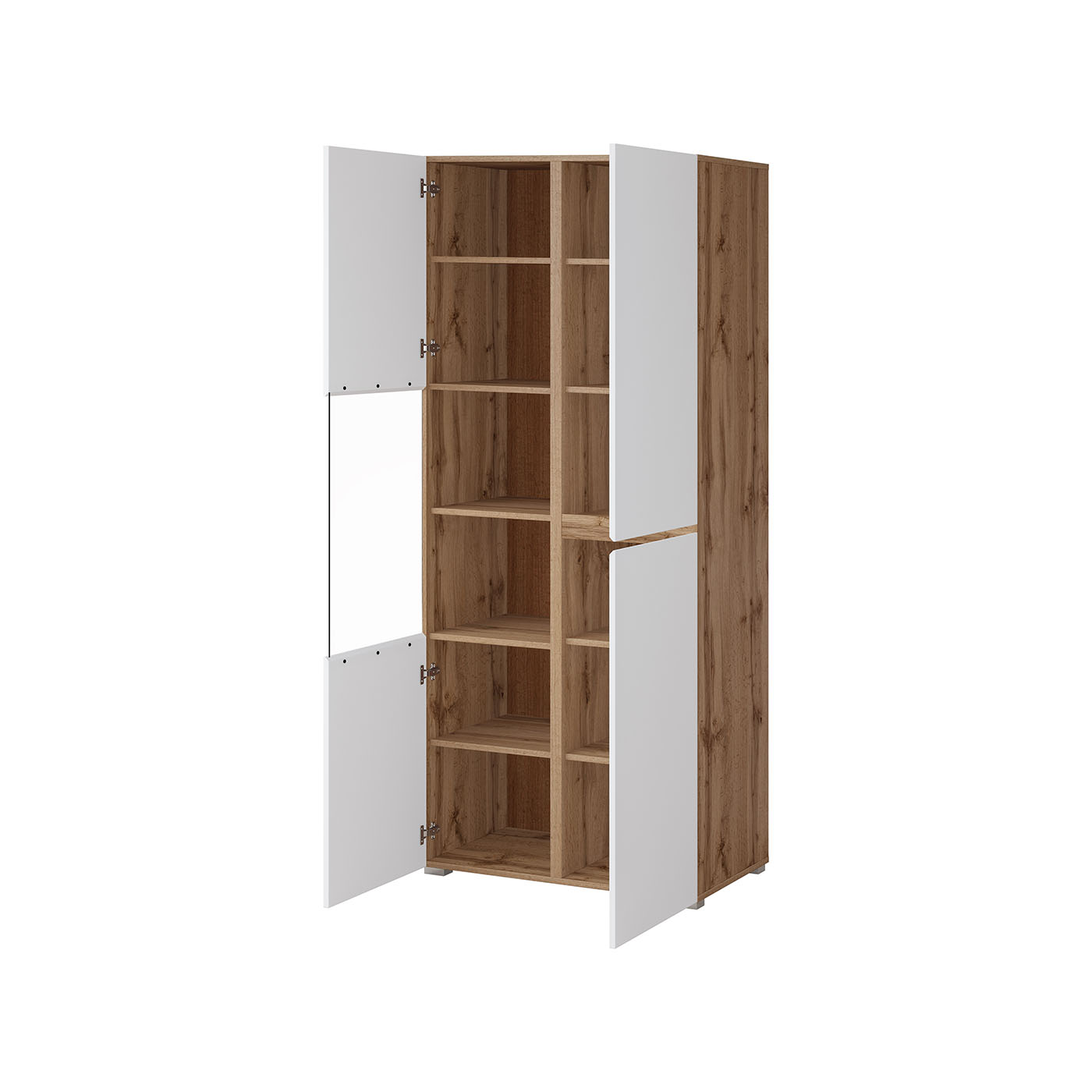 Vitrīnas skapis Krosit kolekcija 79/183/40 cm Votan ozols/balts - N1 Home