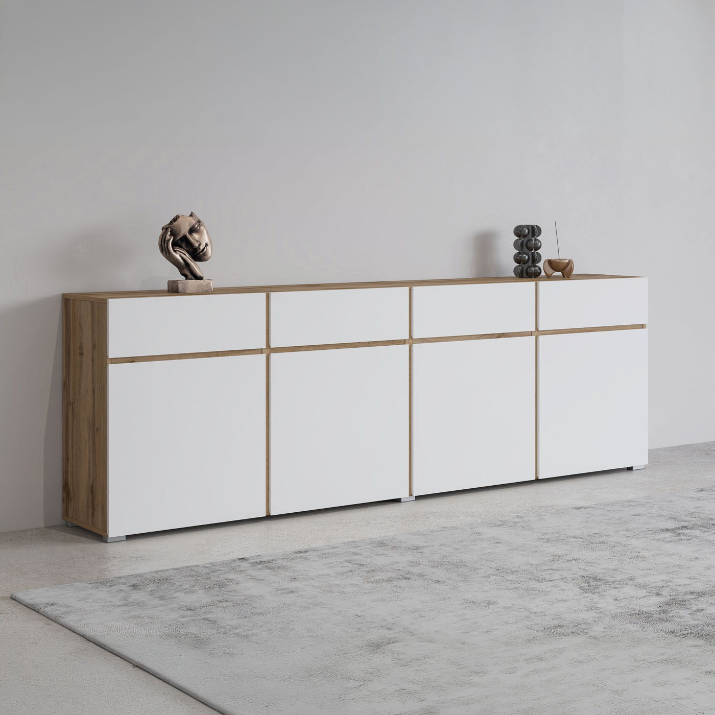 Kumode Krosit kolekcija 225/78/40 cm Votan ozols/balts - N1 Home