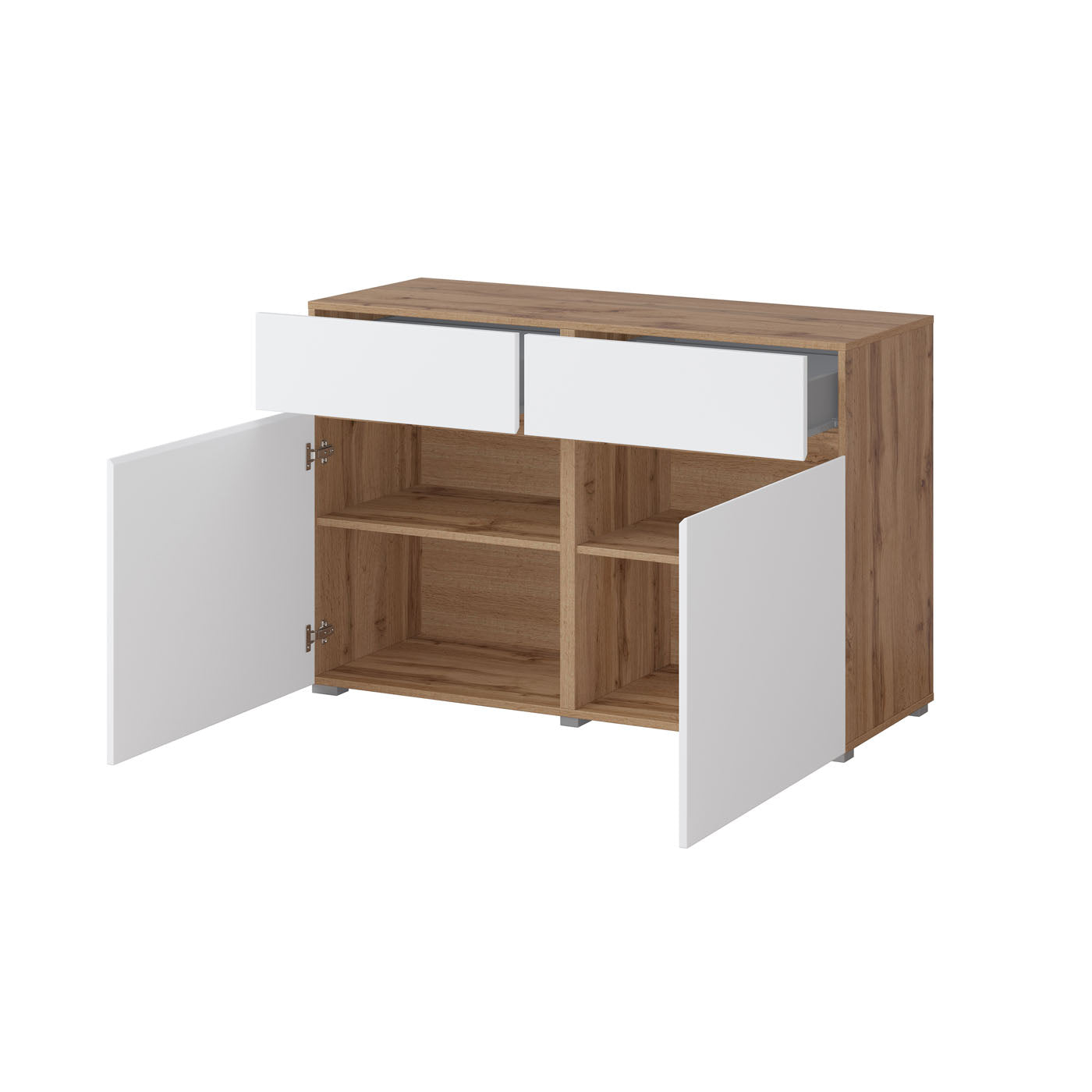 Kumode Krosit kolekcija 119/78/40 cm Votan ozols/balts - N1 Home