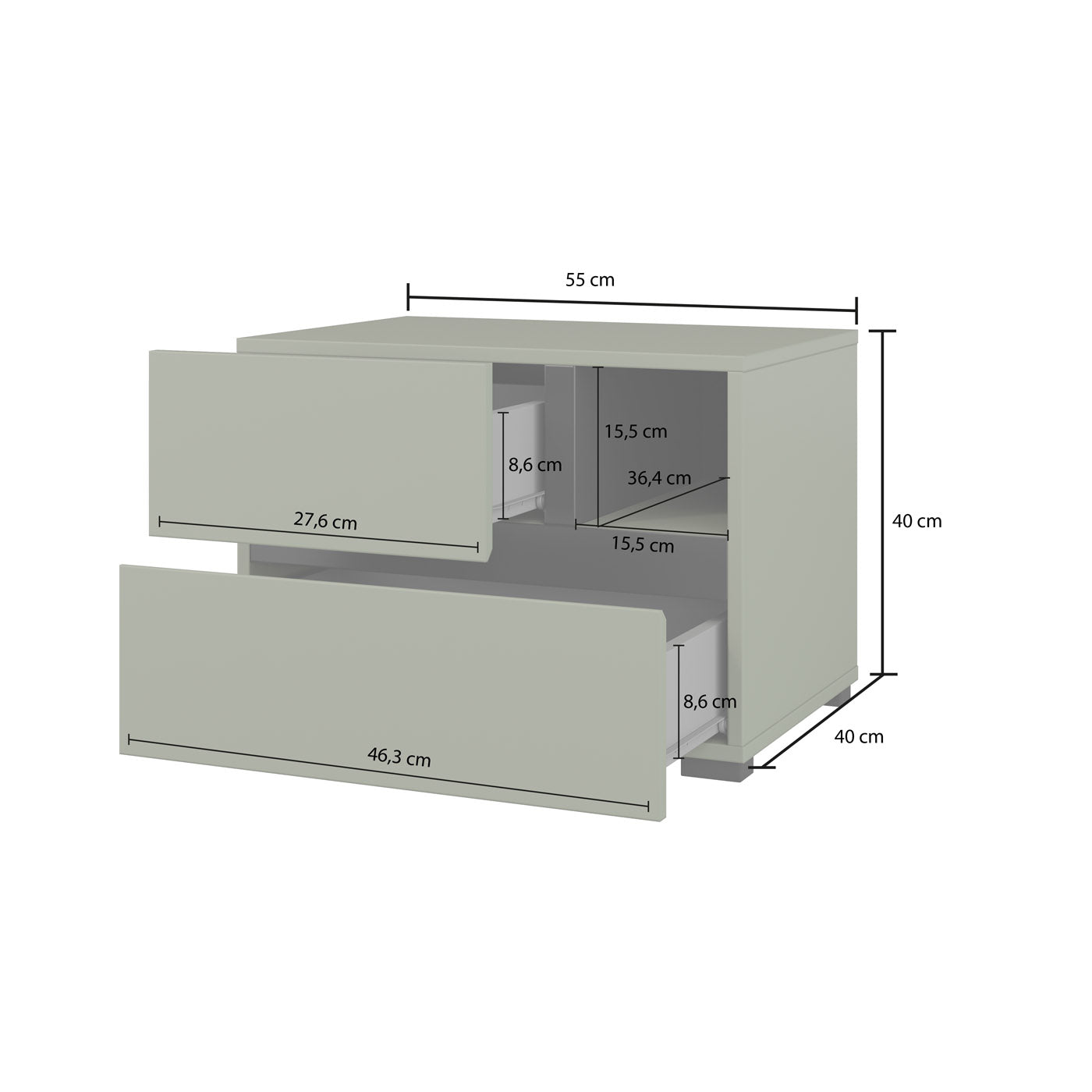 Naktsskapis (2) Krosit kolekcija 55/40/40 cm votan ozols - N1 Home