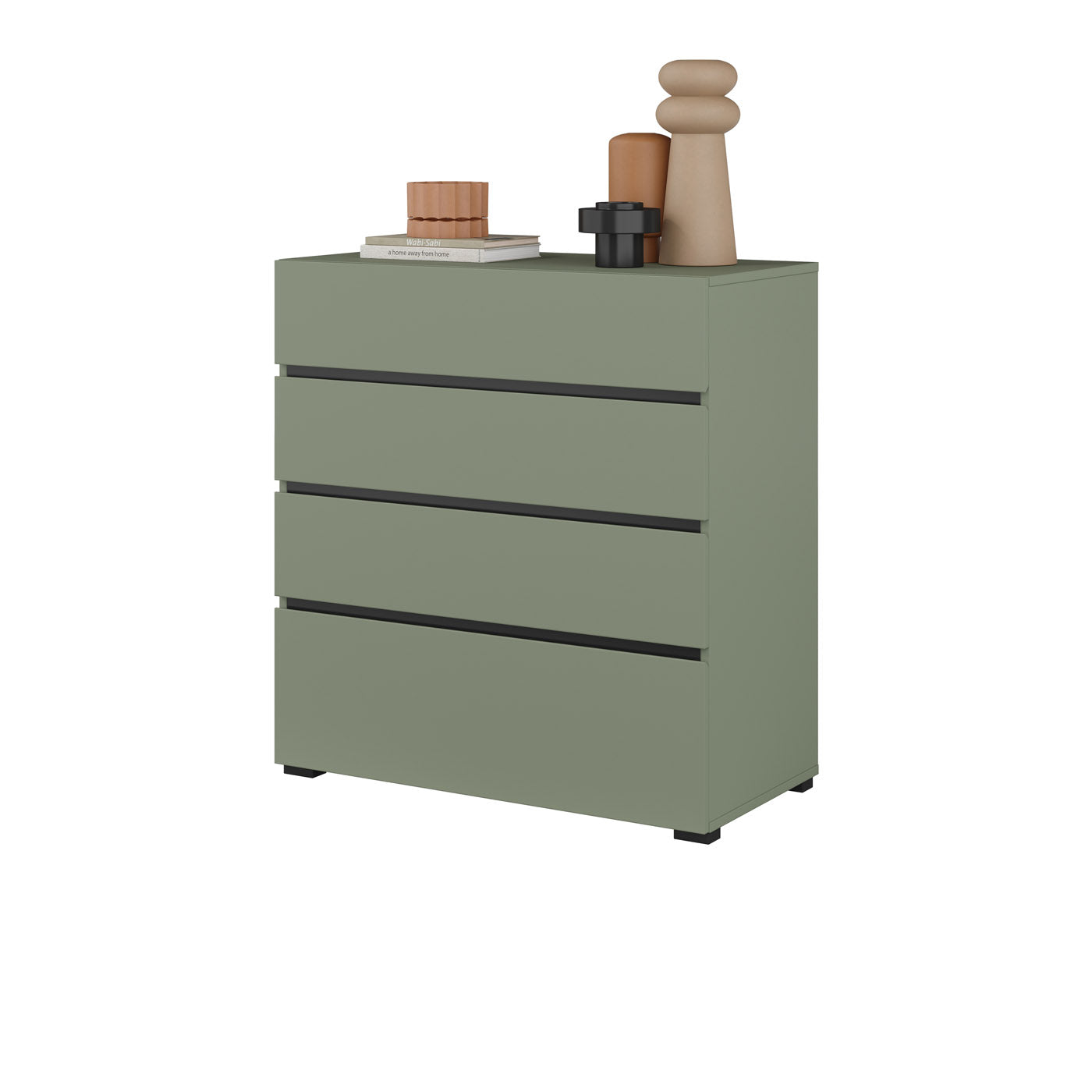 Kumode Krosit kolekcija 80/85/40 cm zaļs/melns - N1 Home