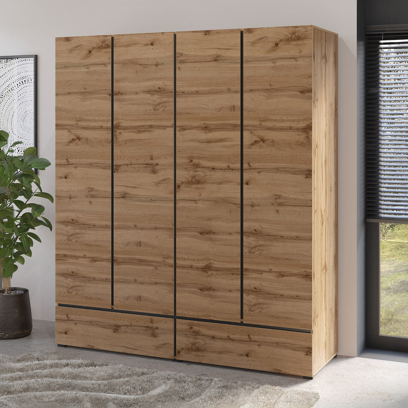 Skapis Krosit kolekcija 89;180/210/60 cm Votan ozols - N1 Home