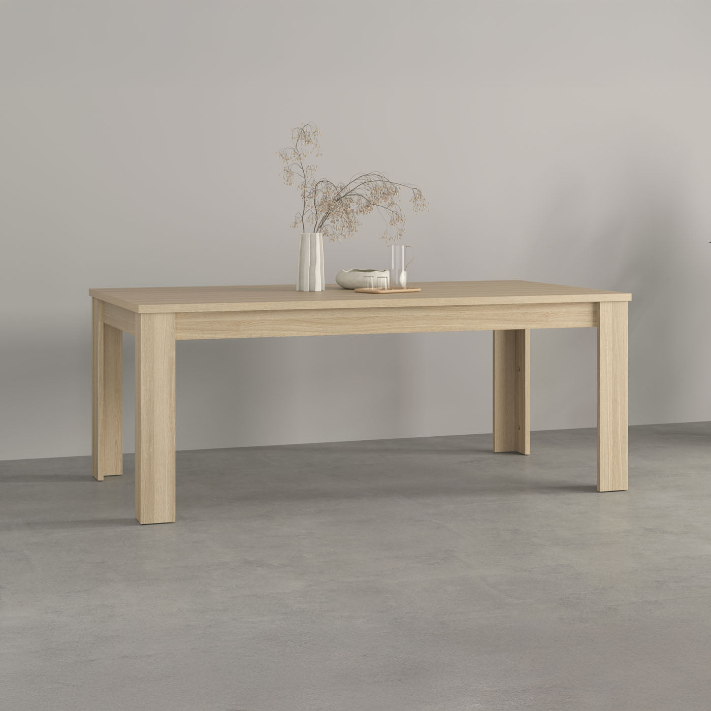 Galds Cabira II 190/100/76 cm elegants ozols/melns