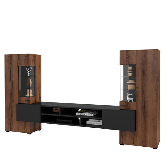 Sienas bloks Cobas 270/143/45cm Monasteri ozols/melns oniks