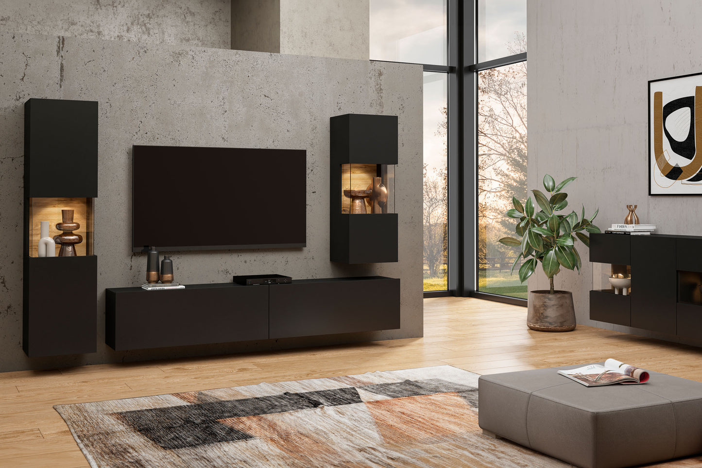 Skapis Avalon 36/95/30 cm melns oniks