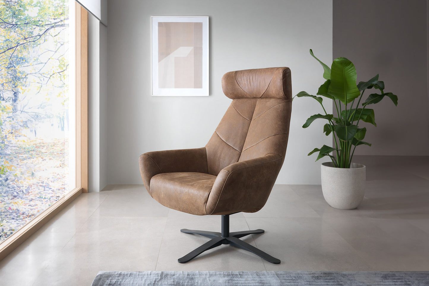 Krēsls Leafa 81/112/83 cm brūna-zaļs