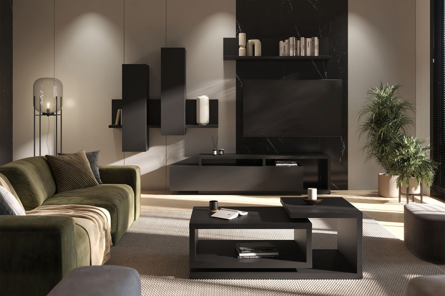 Sienas plaukts Botas 150/24/32 cm melns