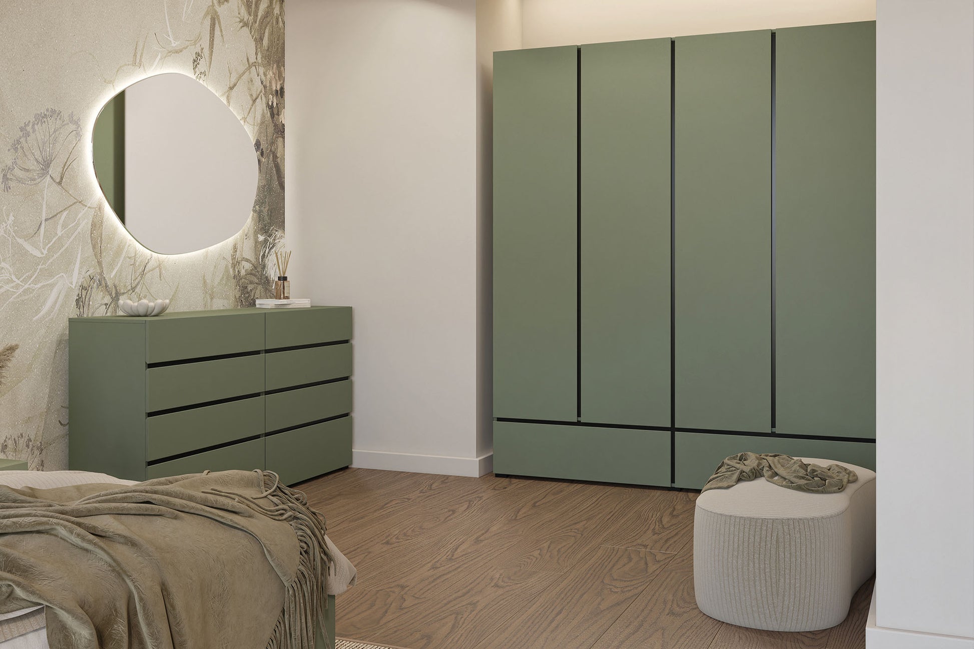 Skapis Krosit kolekcija 89;180/210/60 cm zaļs/melns - N1 Home