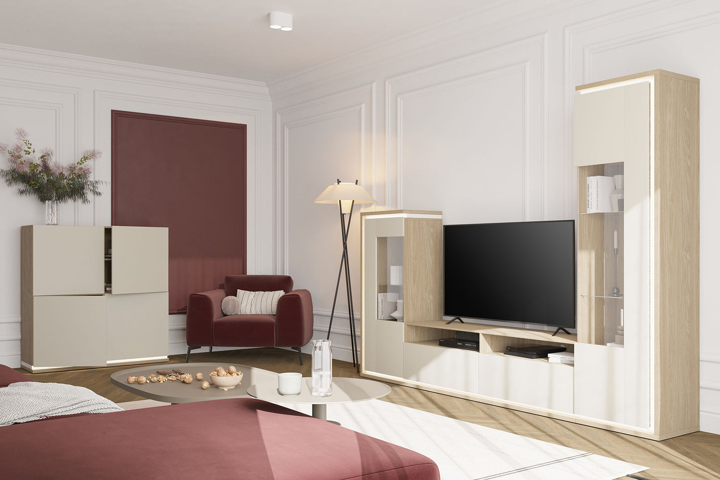 Skapis Dors 55/201/41 cm eļļos ozols/kašmirs