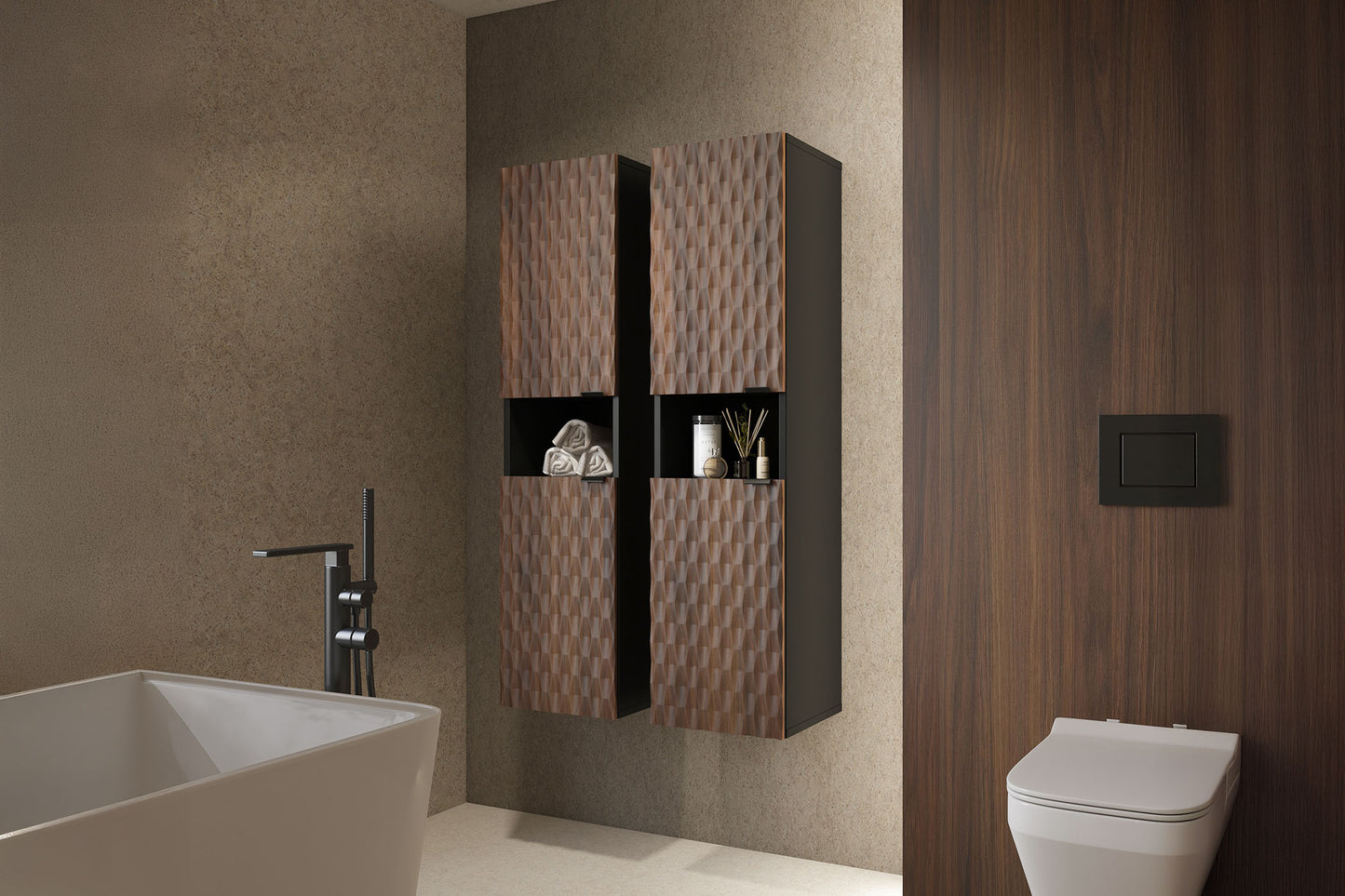 Skapis Enoza 33/133/35 cm Catania/melns oniks