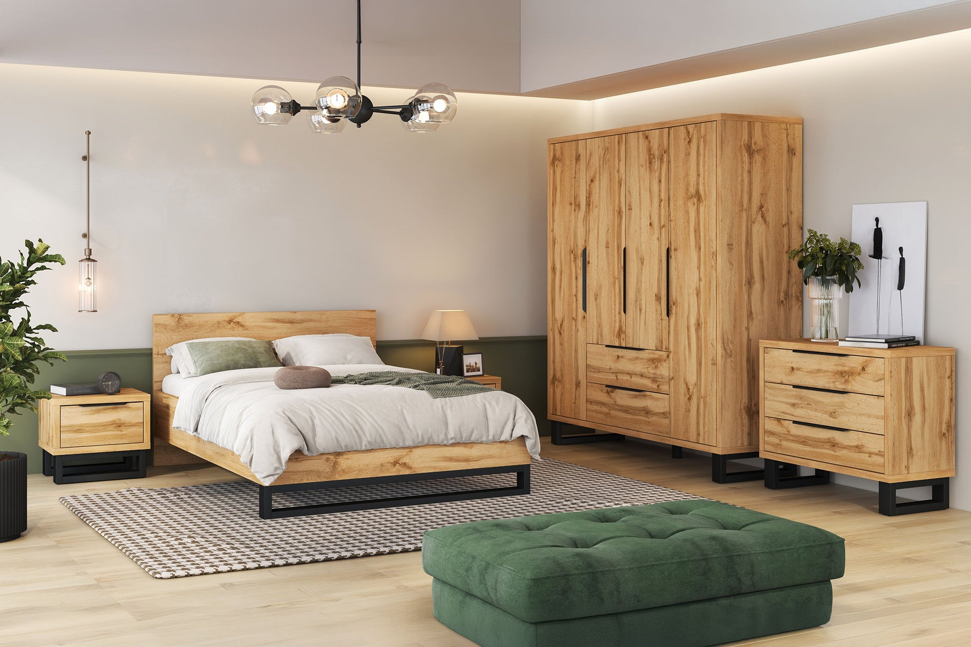Gulta Hallis 140;160;180/200 cm Votan ozols - N1 Home
