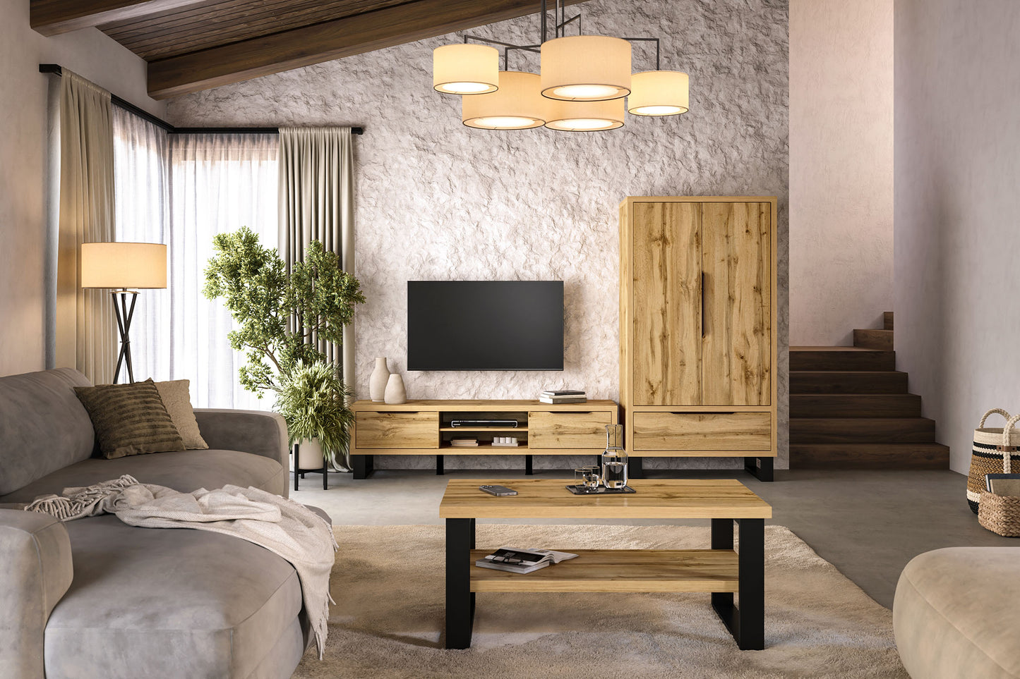 Skapis Hallis 99/190/60 cm Votan ozols