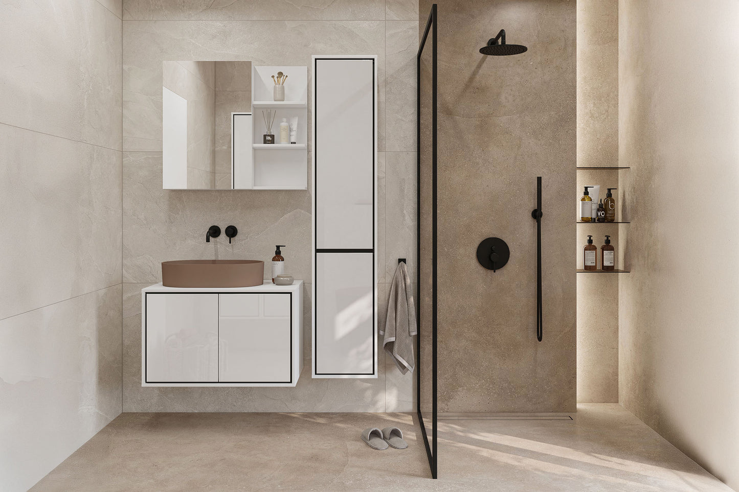 Skapis Iriva 120/48/51 cm balts/melns