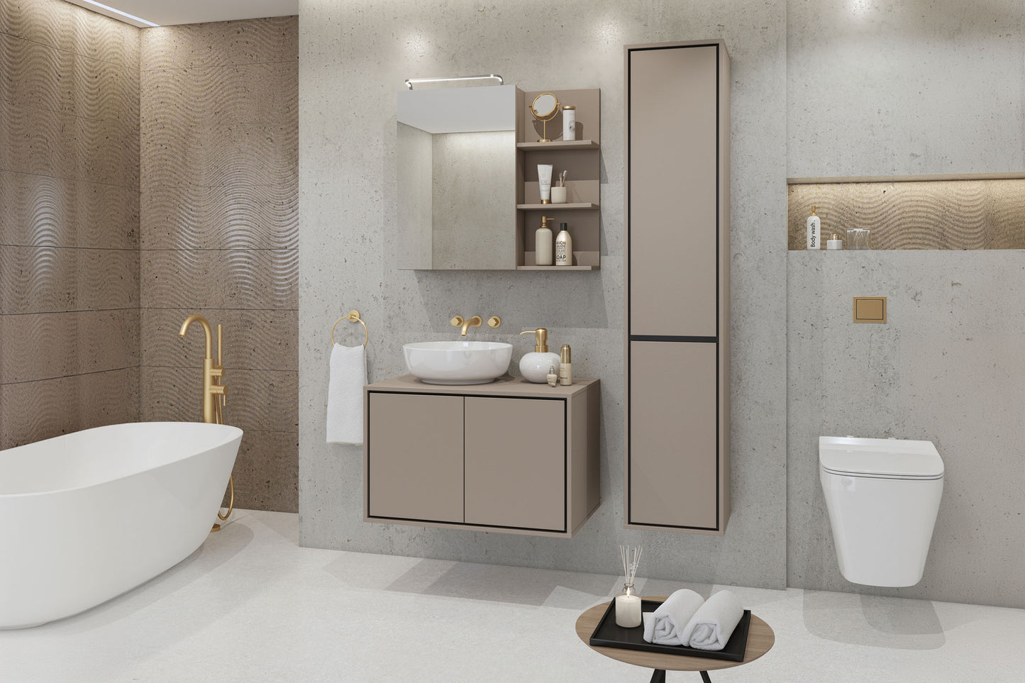 Skapis Iriva 35/30/172 cm congo/melns