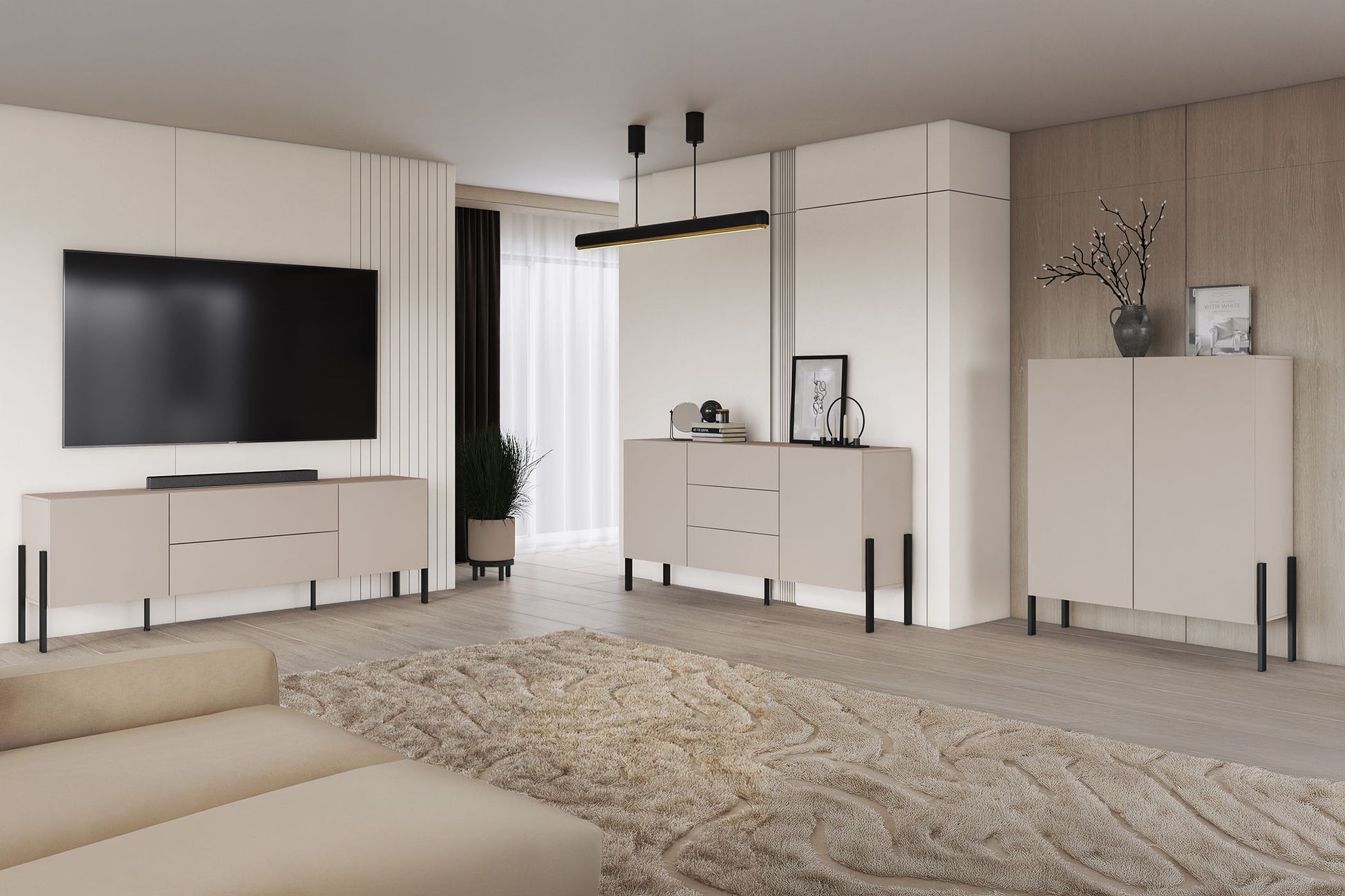 Kumode Jukka 154/90/40 cm kašmirs - N1 Home