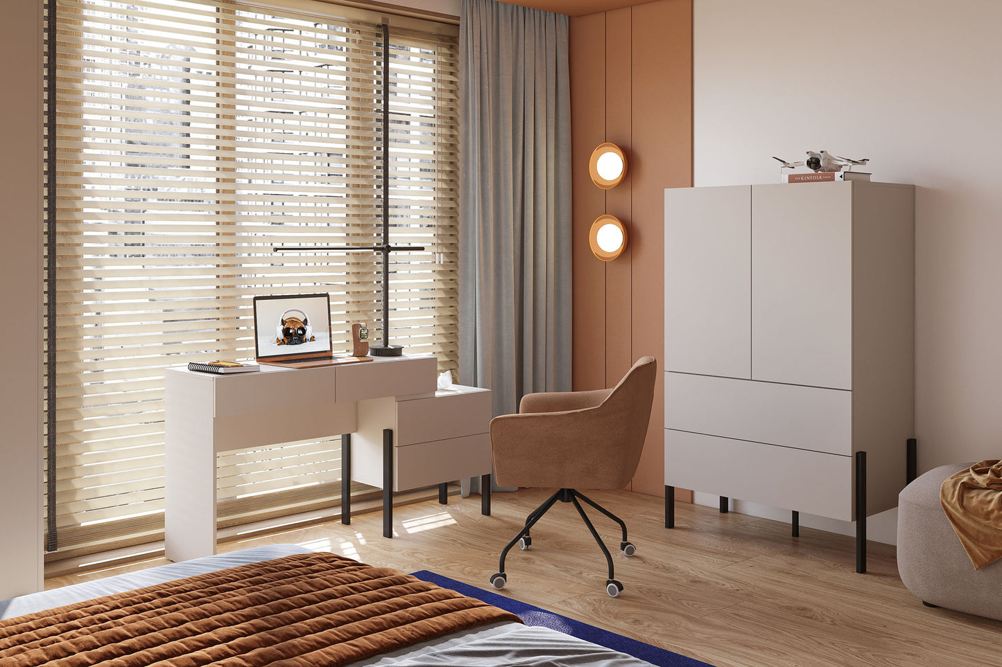 Skapis Jukka 139;184/210/60 cm kašmirs - N1 Home