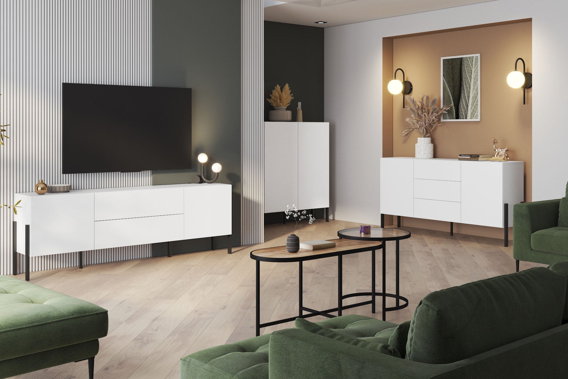 Kumode Jukka 154/90/40 cm balts - N1 Home