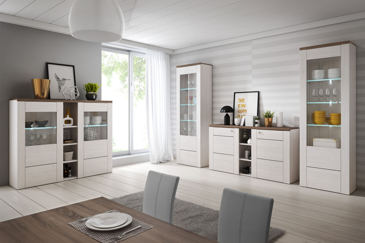 Sienas bloks Laroš 240+/206/37 cm Sonoma trifele/Sibiu lapegle - N1 Home