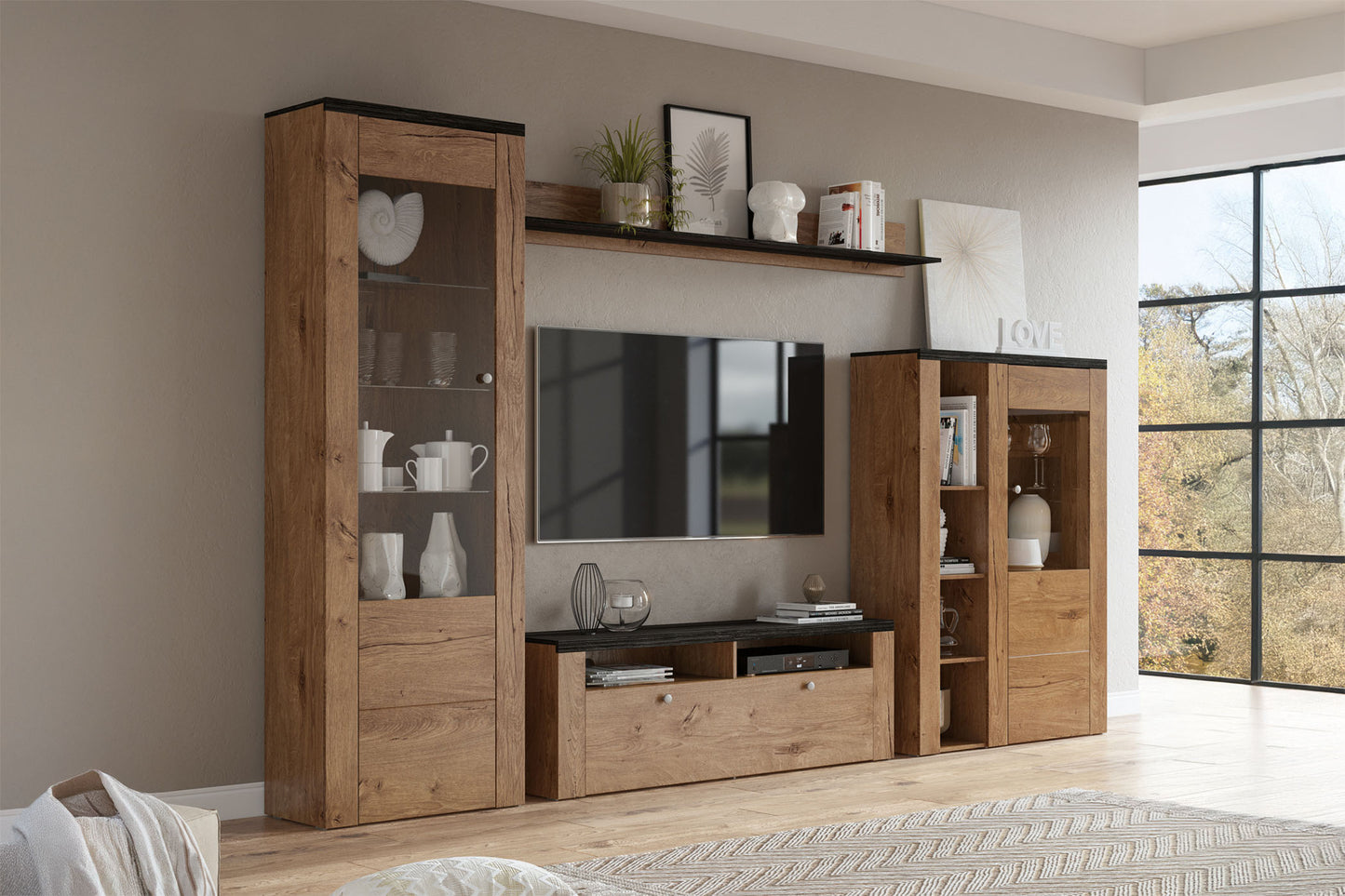 Skapis Laroš 65/206/37 cm Lefkas ozols/pieskārienkoks