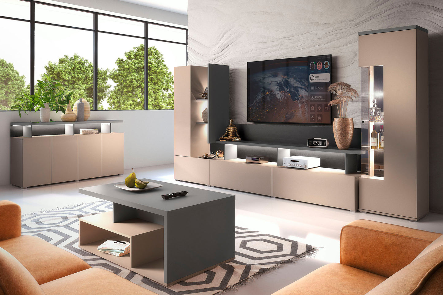 Kafijas galds Serigi 100/45/60 cm congo/antracīts - N1 Home