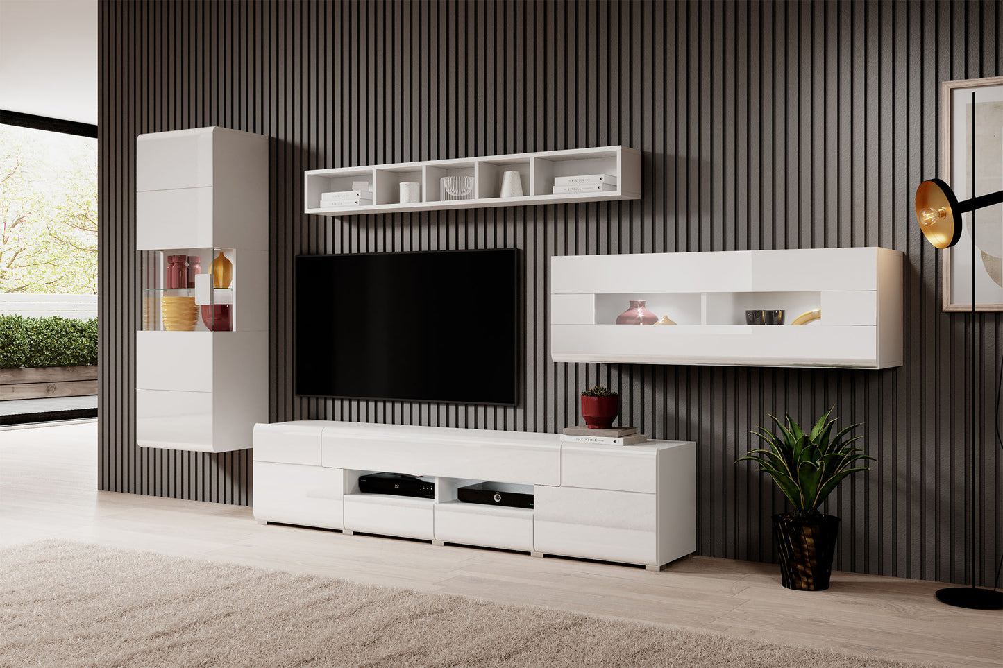 TV skapis Tola 159/39/47 cm balts - N1 Home