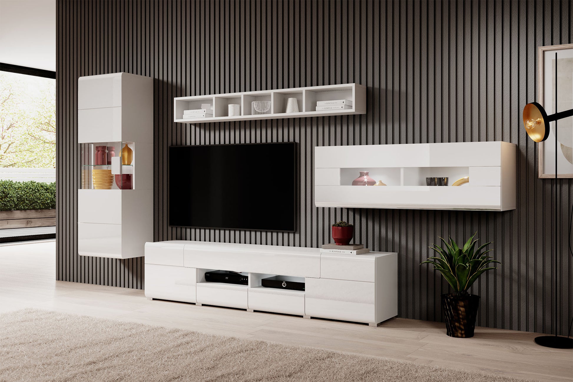 TV skapis Tola 159/39/47 cm balts - N1 Home