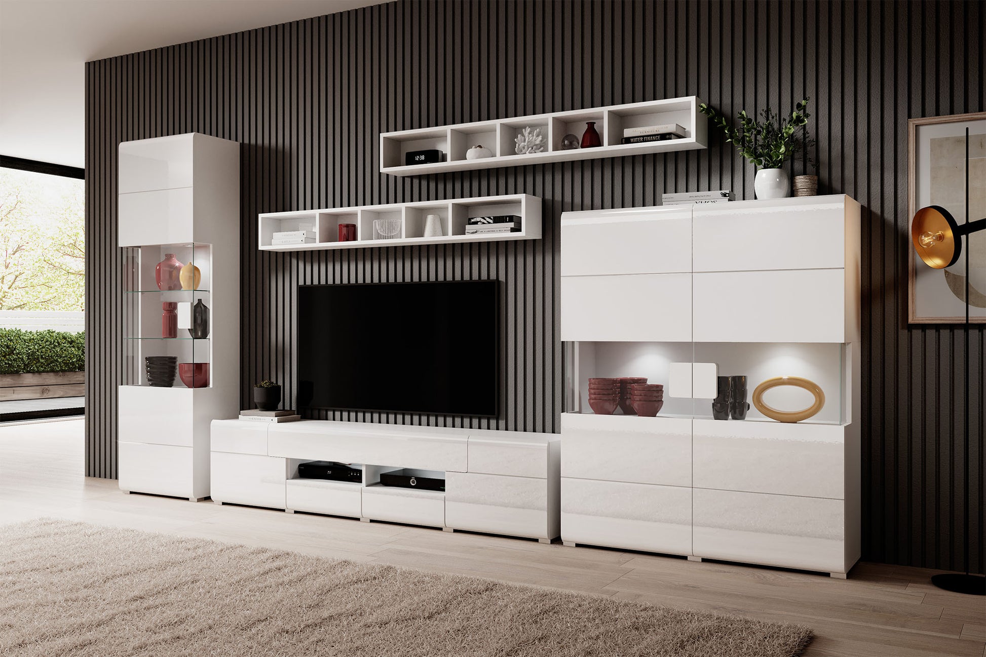 TV skapis Tola 208/39/47 cm balts - N1 Home