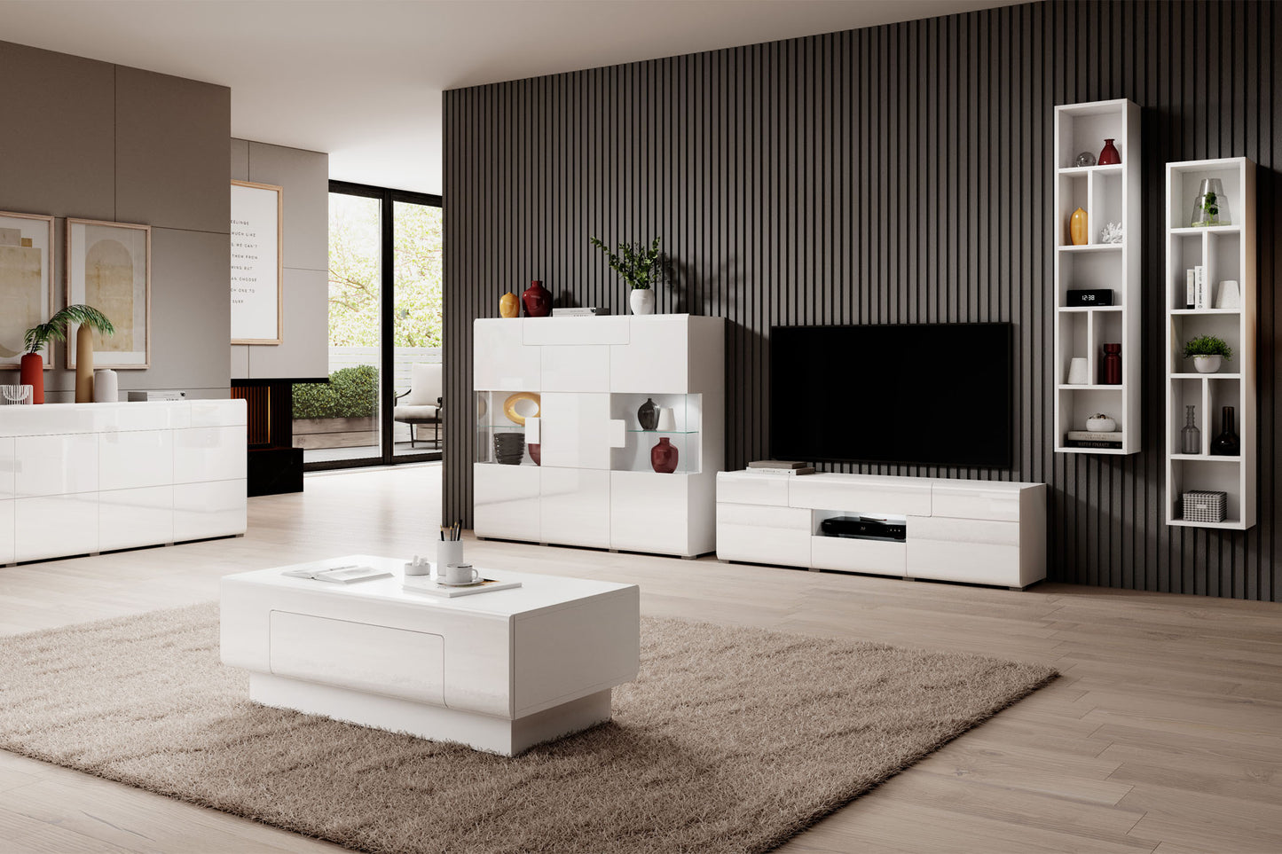 TV skapis Tola 159/39/47 cm balts - N1 Home
