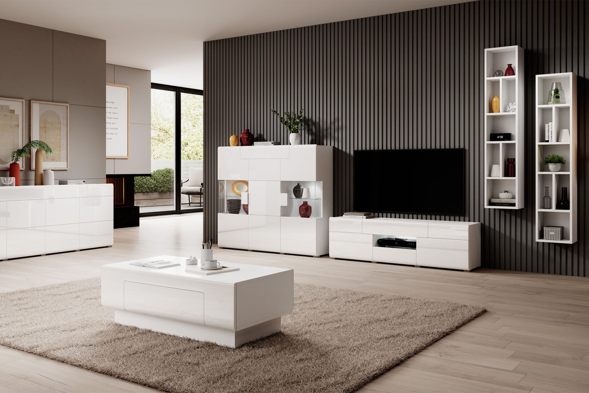 TV skapis Tola 159/39/47 cm balts - N1 Home