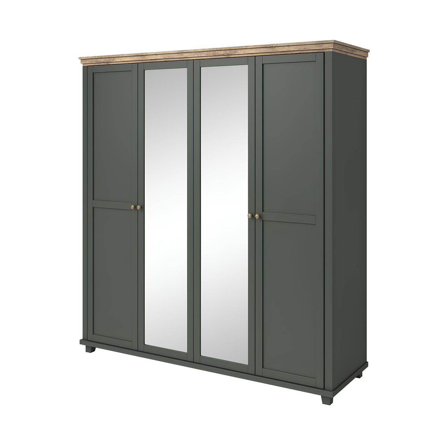 Skapis Evtar 200; 246/216/62 cm zaļs/Lefkas ozols - N1 Home