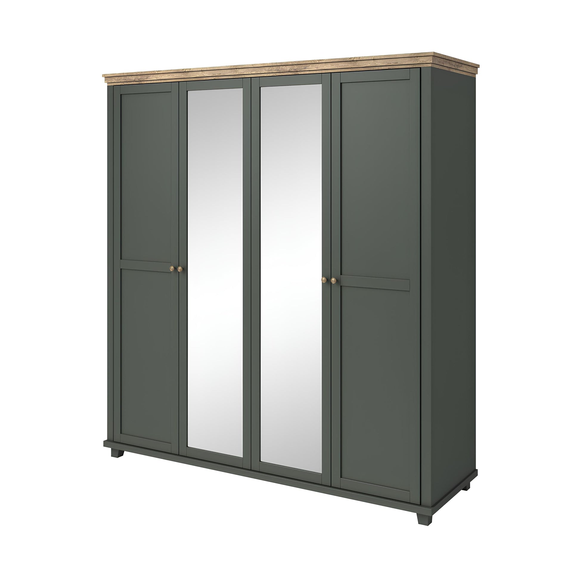 Skapis Evtar 200; 246/216/62 cm zaļs/Lefkas ozols - N1 Home