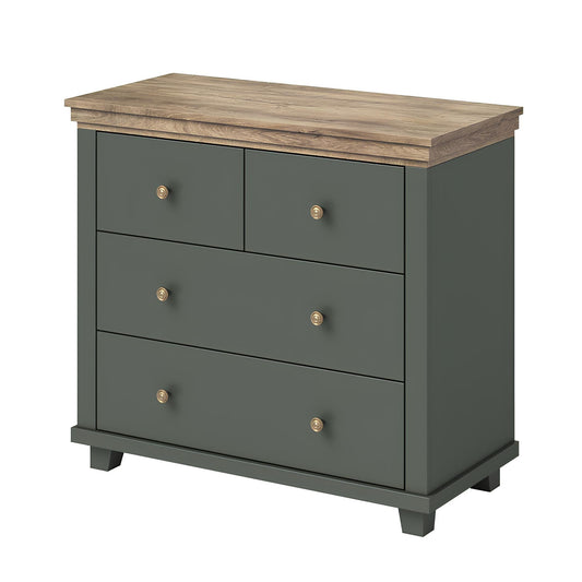 Kumode Evtar 90/81/42 cm zaļs/Lefkas ozols - N1 Home