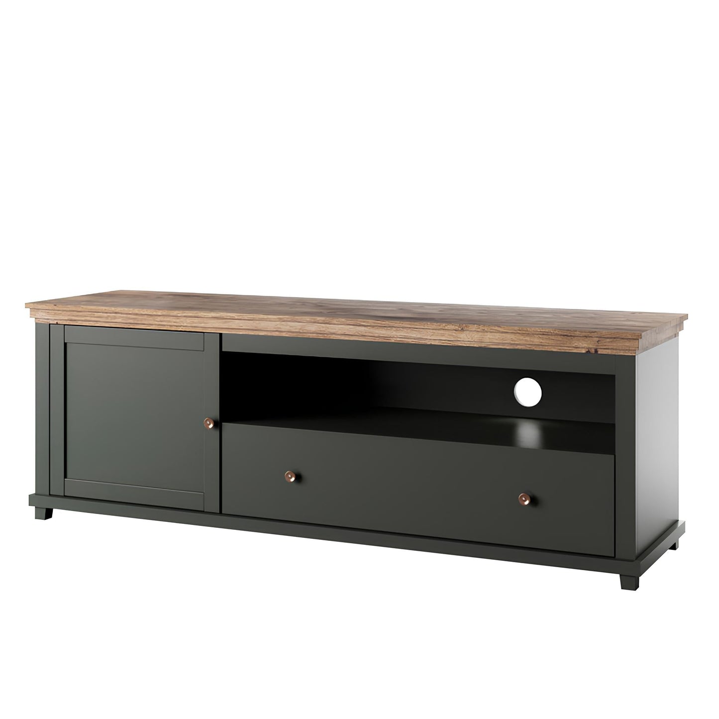 TV skapis Evtar 181/61/49 cm zaļs/Lefkas ozols