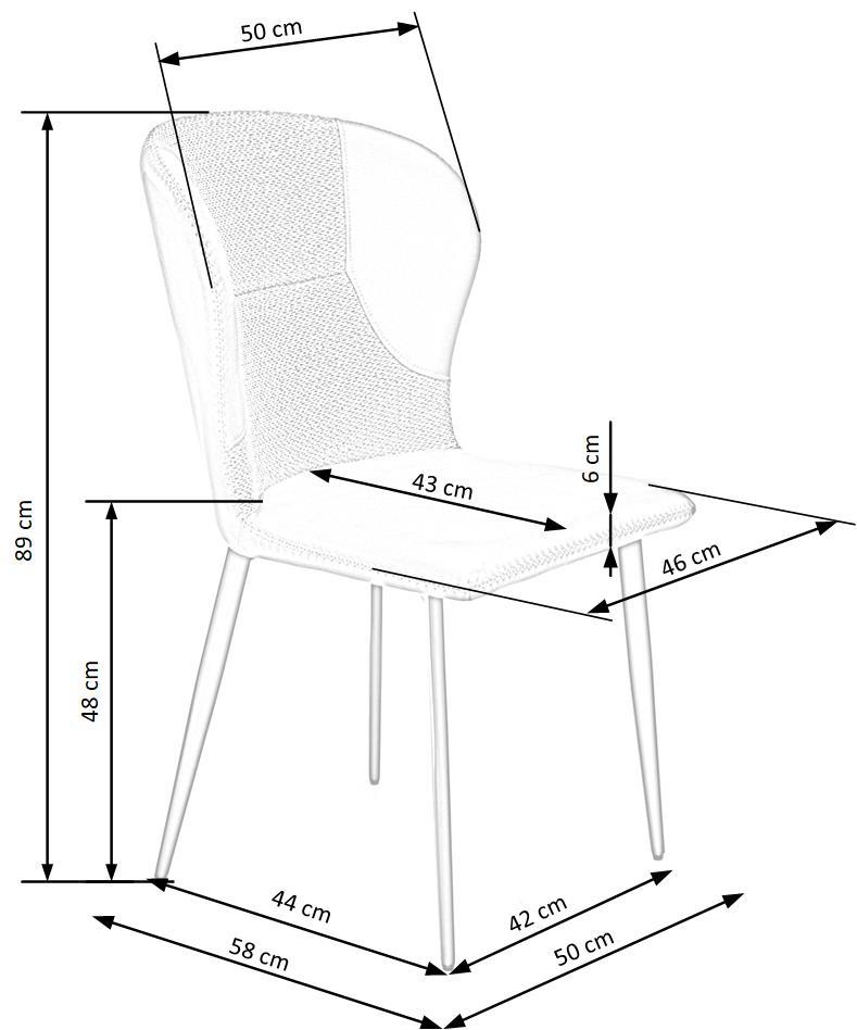 FG tumši pelnu krēsls 50/58/89/48 cm