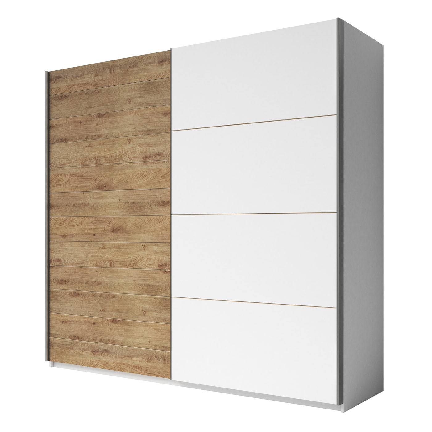 Skapis Galateja 200; 221; 270/61/210 cm balts/Boforts ozols - N1 Home