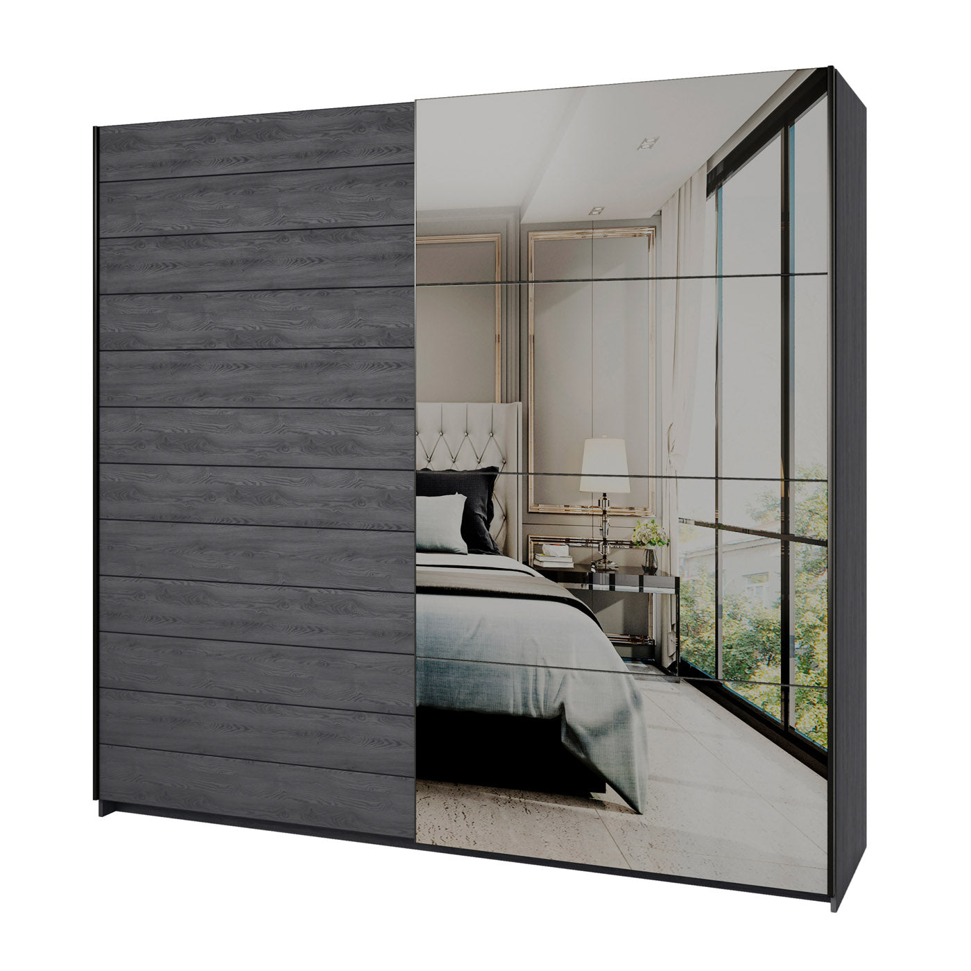 Skapis Galateja 200; 221; 270/61/210 cm carbon ozols - N1 Home