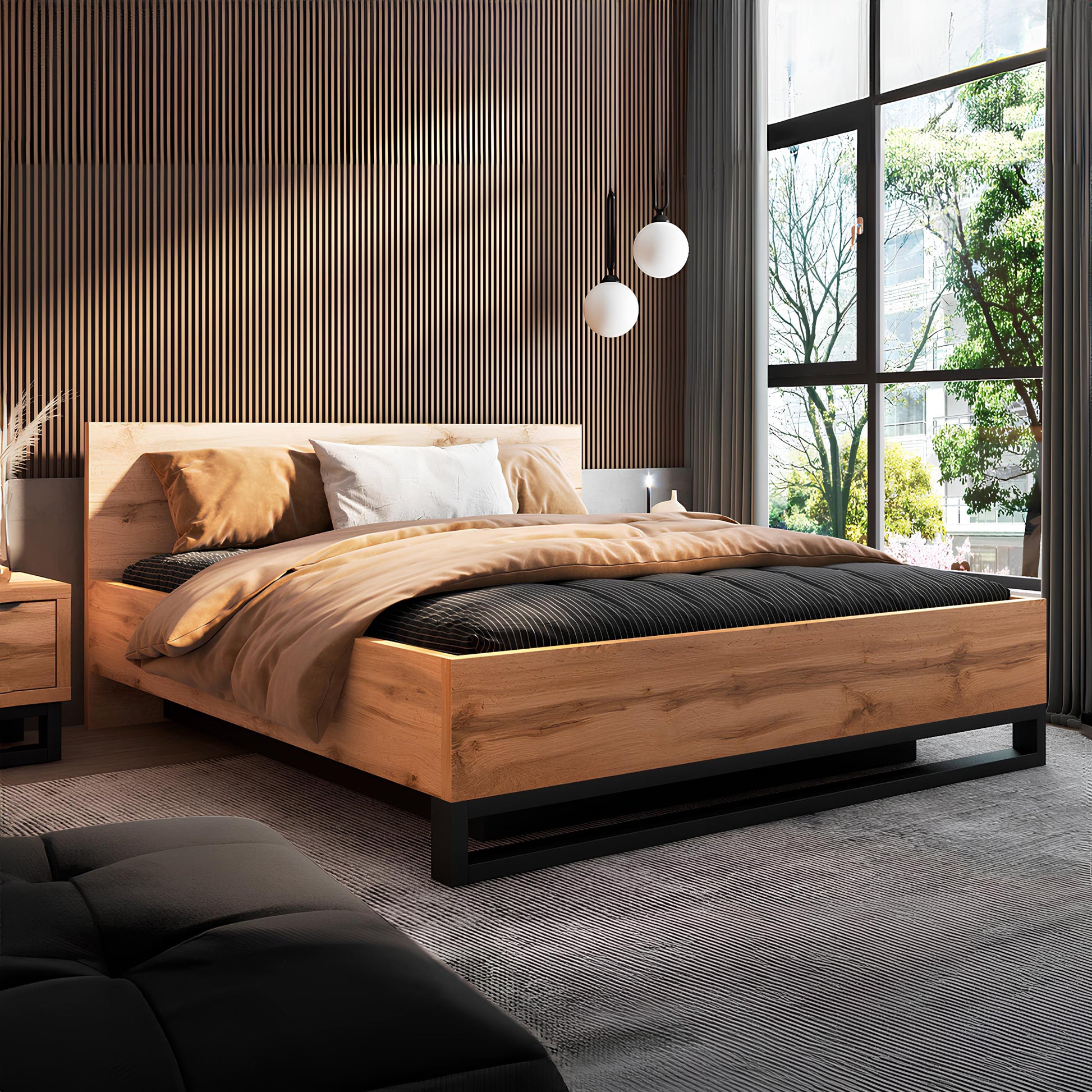 Gulta Hallis 140;160;180/200 cm Votan ozols - N1 Home