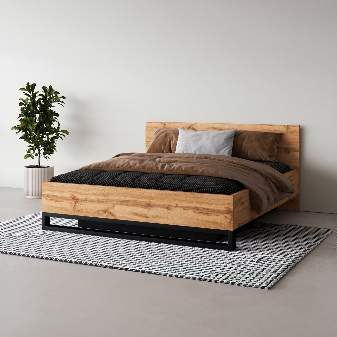 Gulta Hallis 140;160;180/200 cm Votan ozols - N1 Home