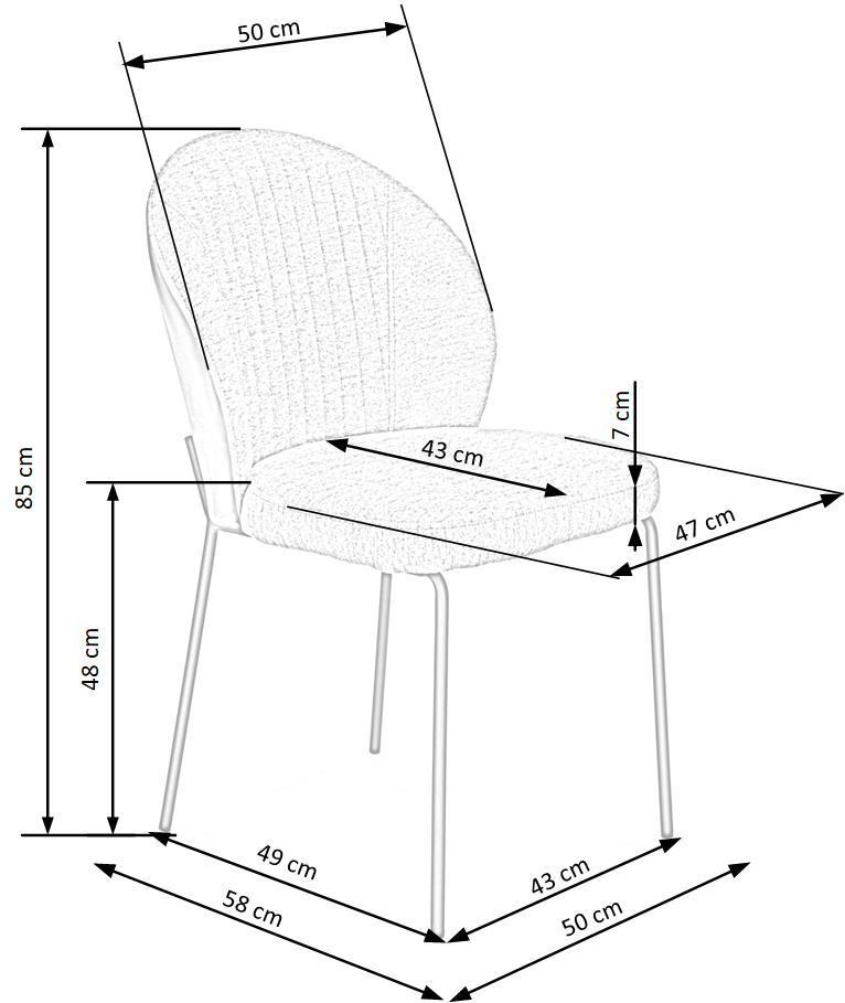 HB pelēka/melns krēsls 50/58/85/48 cm