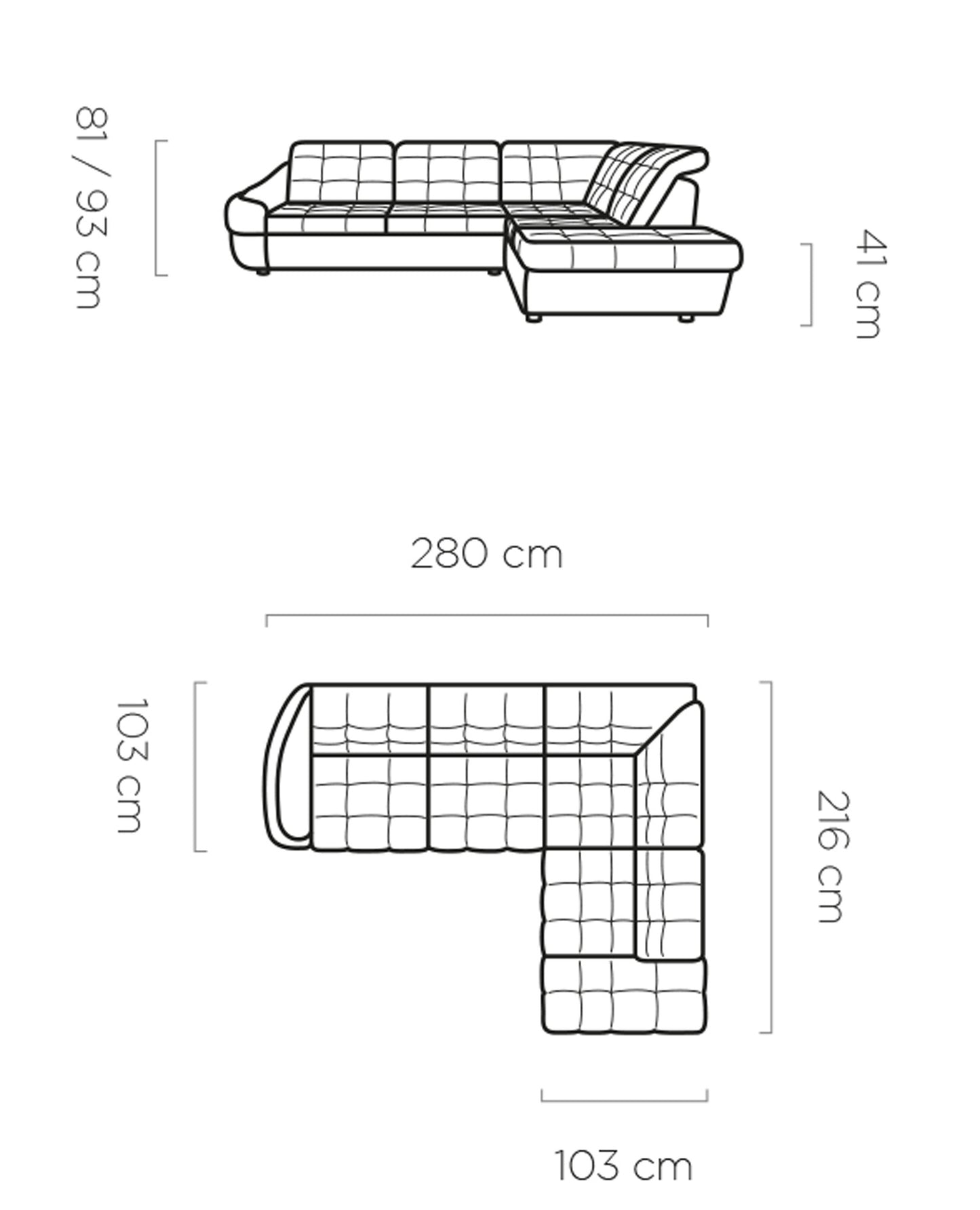 Dīvāns INTO 280/216/103 cm - N1 Home
