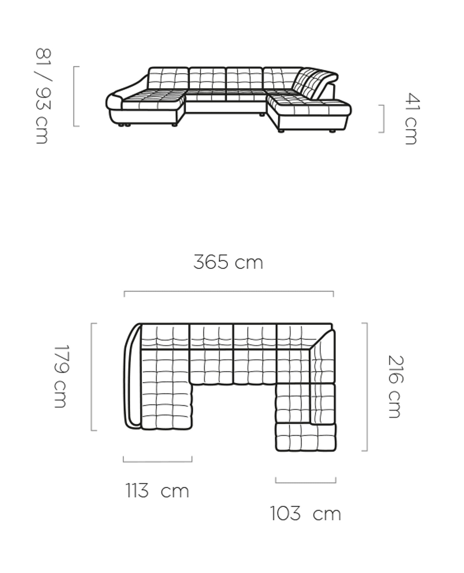 Dīvāns INTO XL I  365/179/216 cm - N1 Home