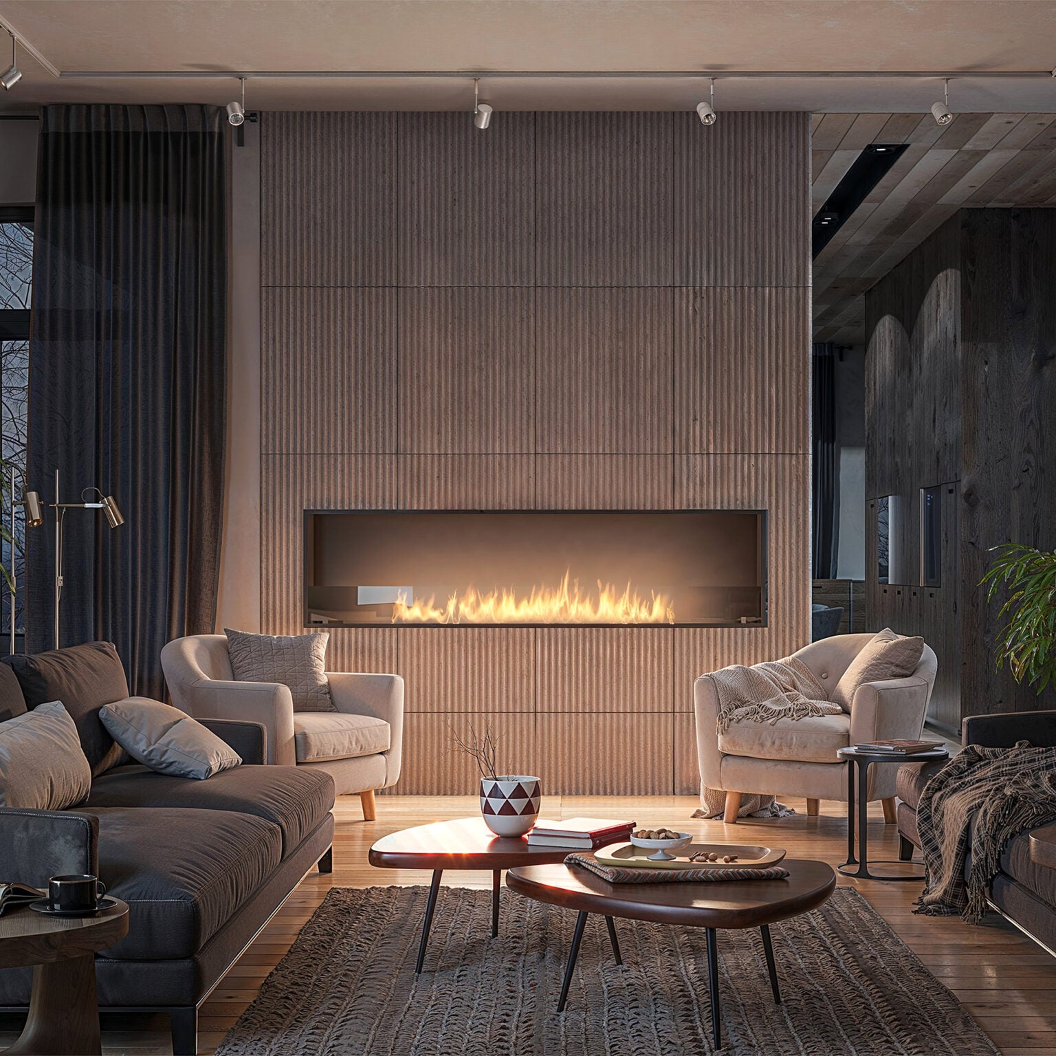 Biokamīns Slim inside Blan 84;104;124;154;204/59/25;30 cm melns - N1 Home