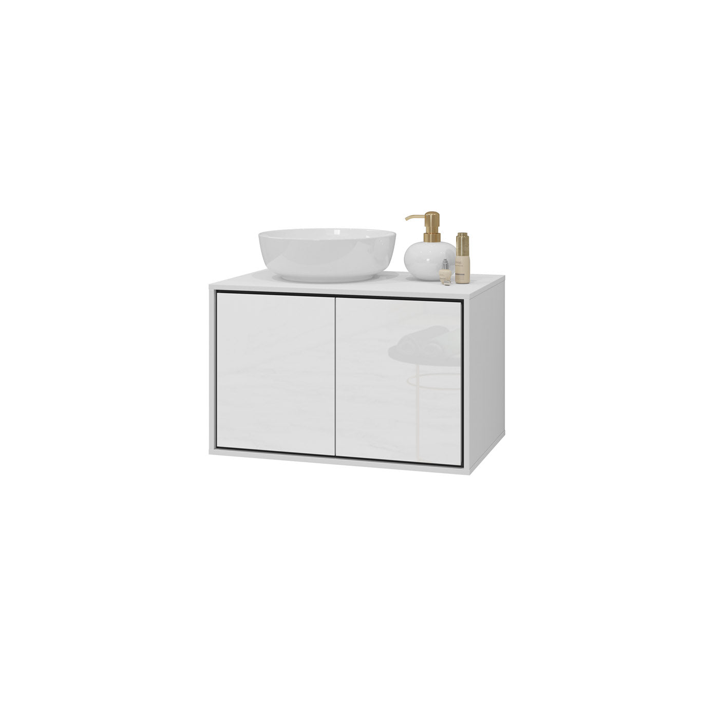 Skapis Iriva 78/48/51 cm balts/melns