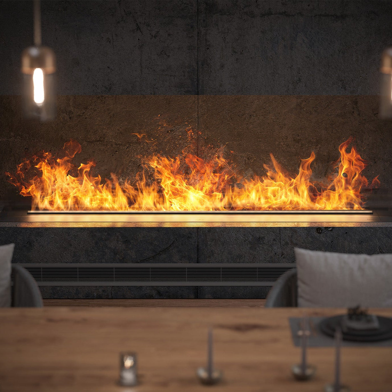 Elektriskais kamīns Infir 120/40/20 cm melns - N1 Home