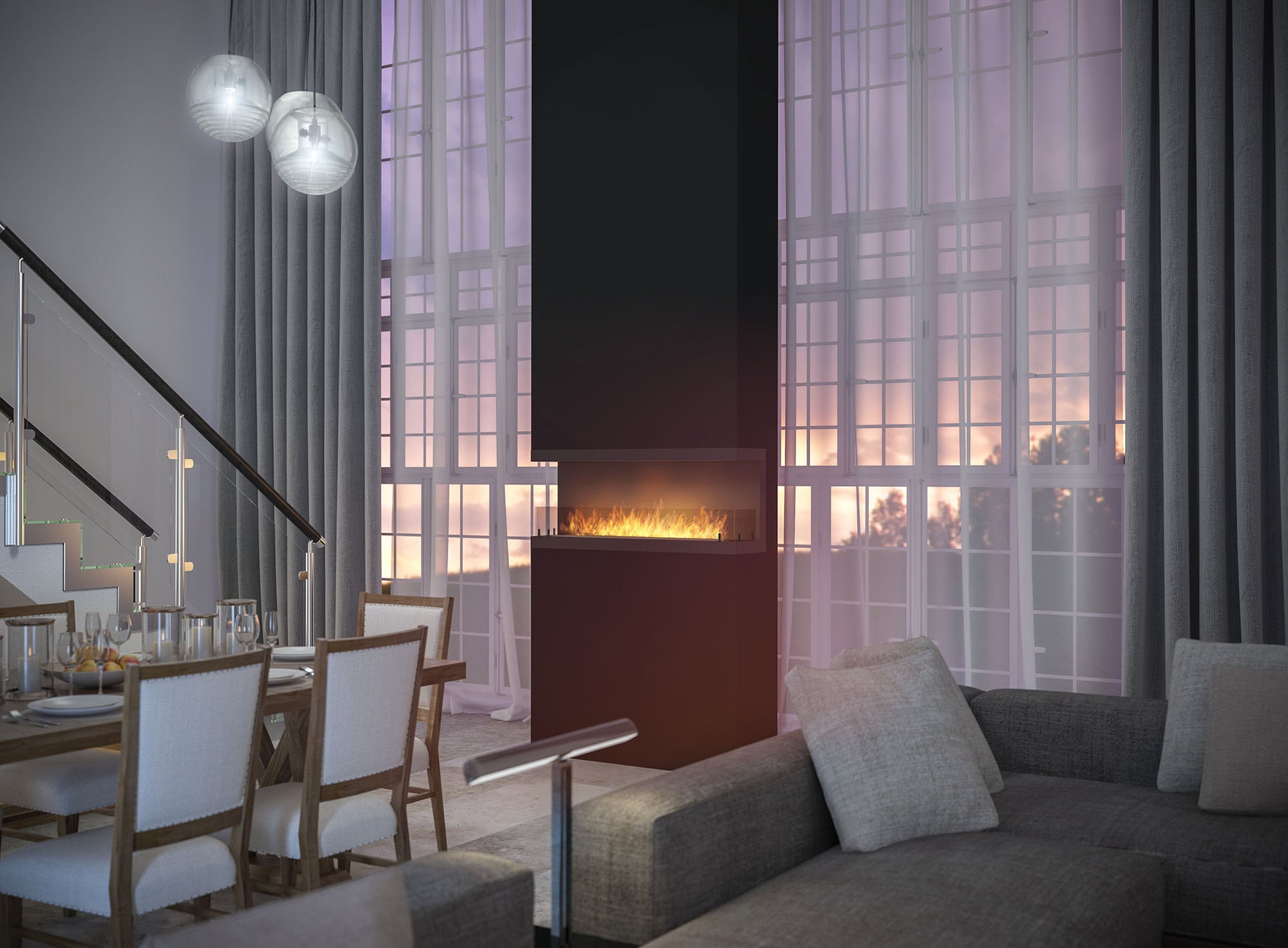 Biokamīns INSI C 3. versijas 100/50/30; 120/50/30 cm melns - N1 Home