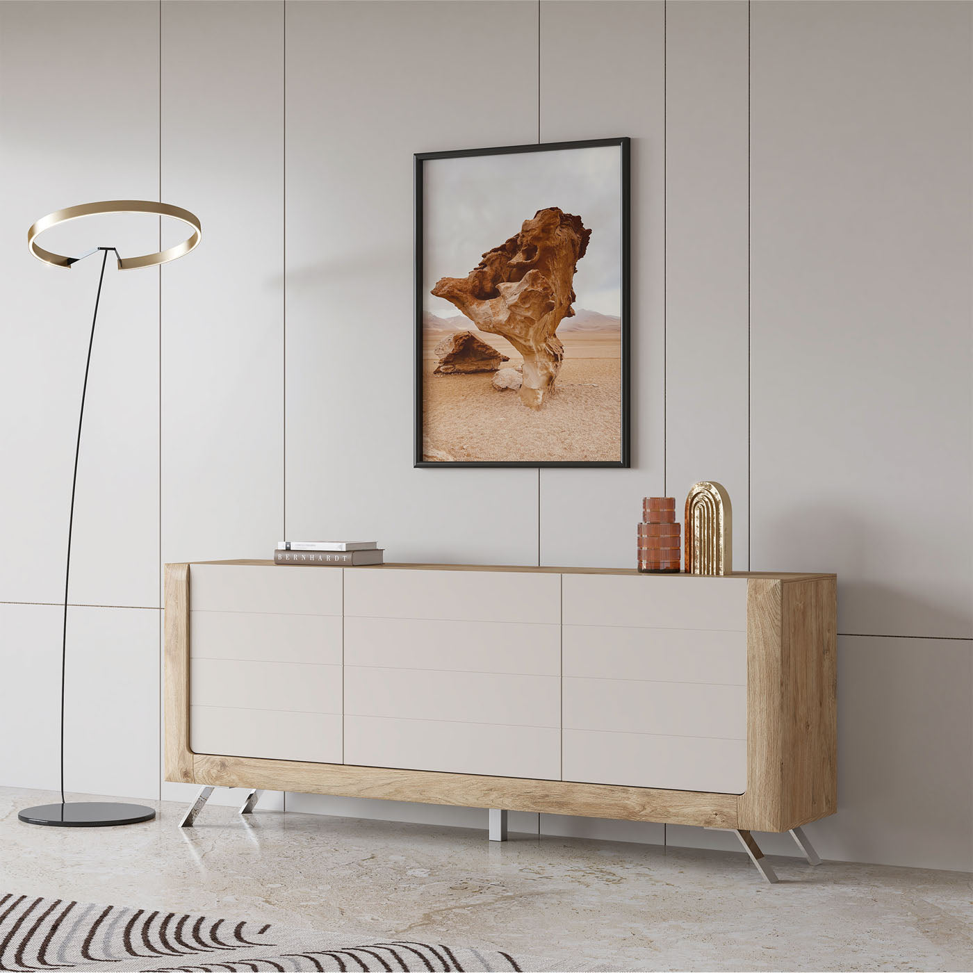 Kumode Kavasari 199/44/81 cm Hamilton ozols/kašmirs - N1 Home