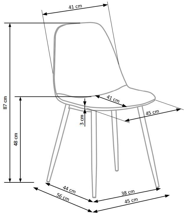 KG bēšs samta krēsls 44/56/87/48 cm