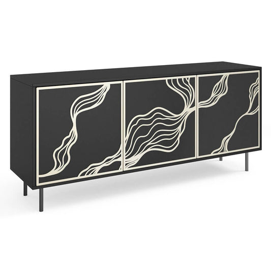 Kumode Maros 164.5/42/77 cm melns/kašmirs - N1 Home