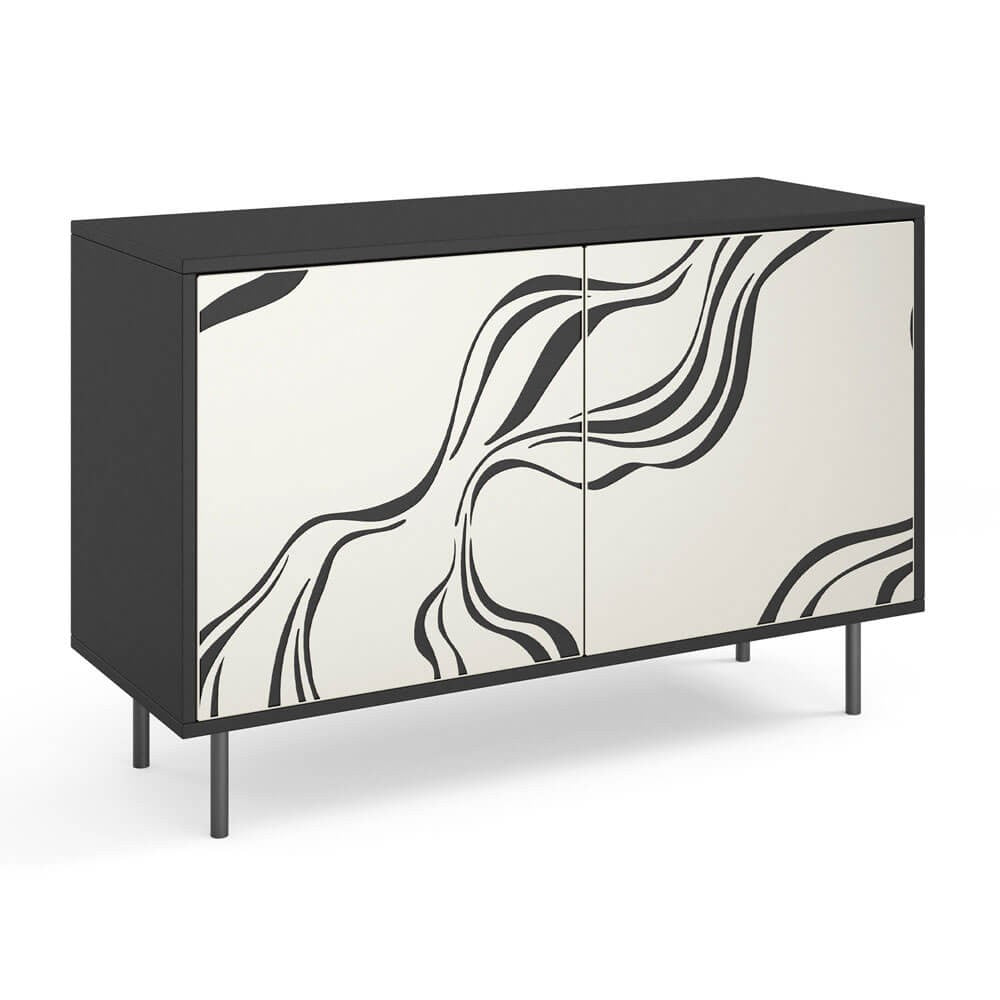 Kumode Vinto 110/42/77 cm melns/kašmirs - N1 Home